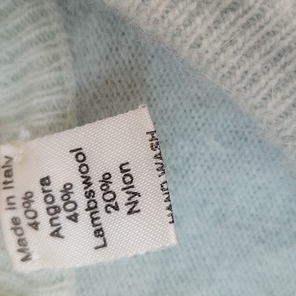 Boundary Waters light blue Angora Lambs wool nylon sweater. - Picture 2 of 11